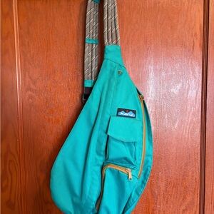 Kavu Turquoise Belt Bag with Tan Accents